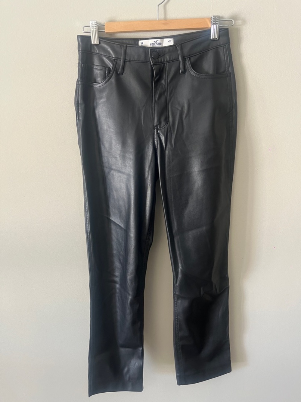 Hollister Women's Black Faux Leather Skinny Jeans